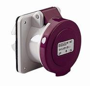 Wandkontaktdoos - inbouw - bus CEE 3P/16A/24V - IP44 - paars